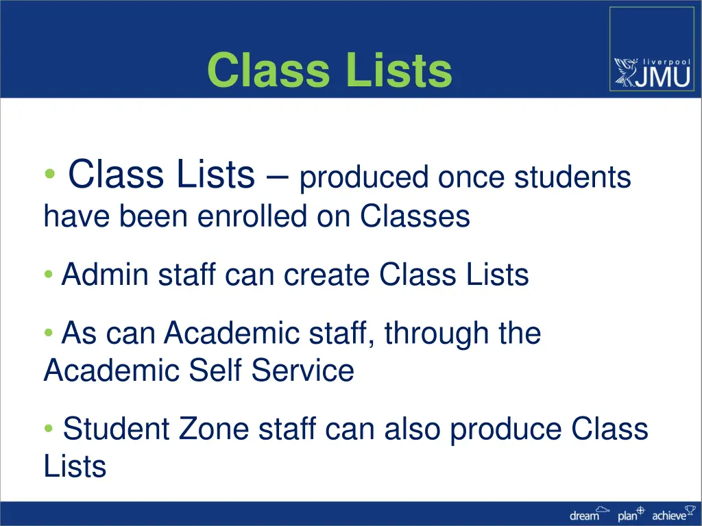 class lists