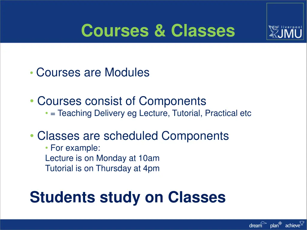 courses classes