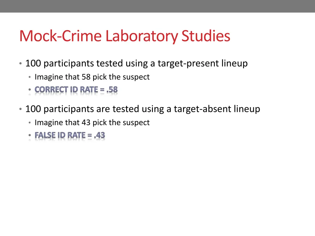 mock crime laboratory studies 2