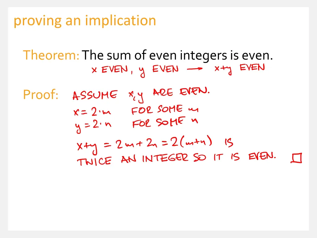 proving an implication