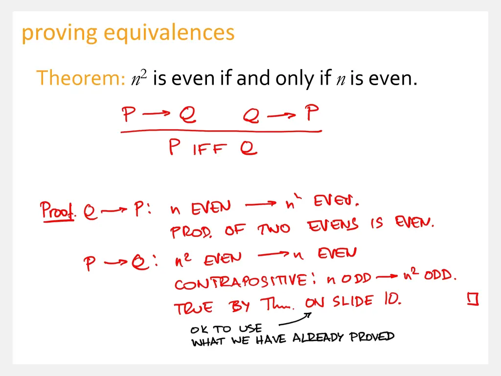 proving equivalences