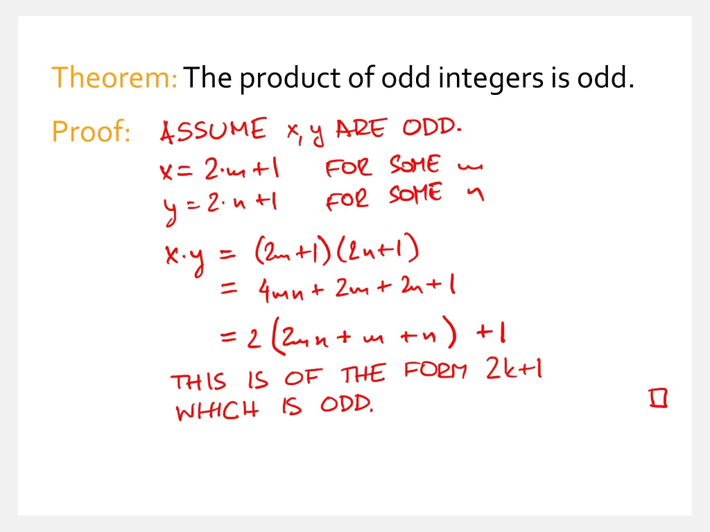 theorem the product of odd integers is odd