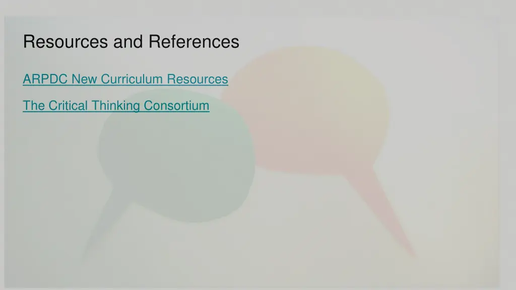 resources and references