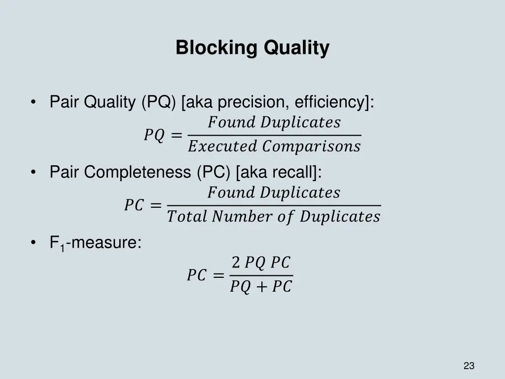blocking quality