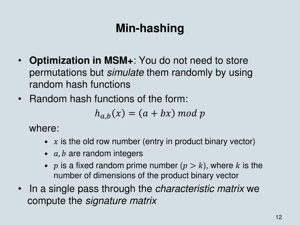 min hashing 1