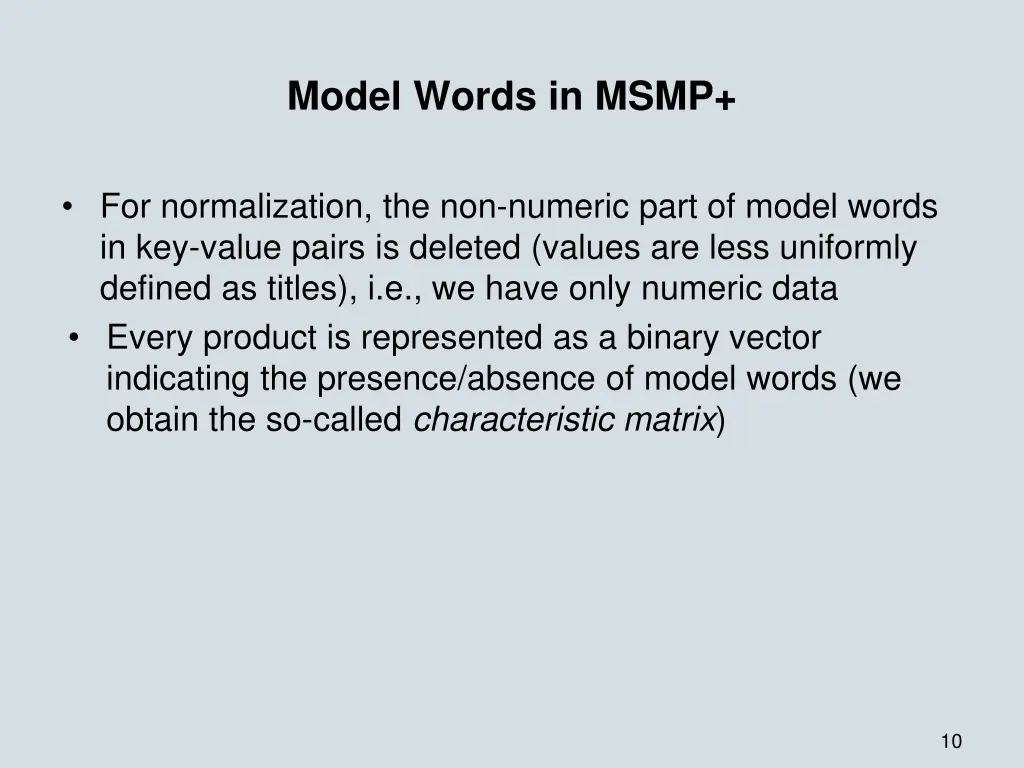 model words in msmp 2