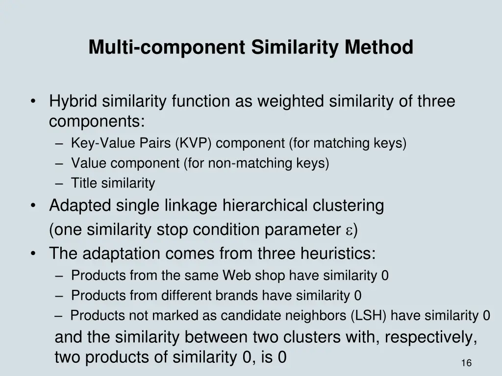 multi component similarity method