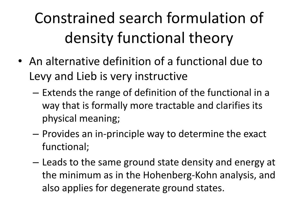 constrained search formulation of density