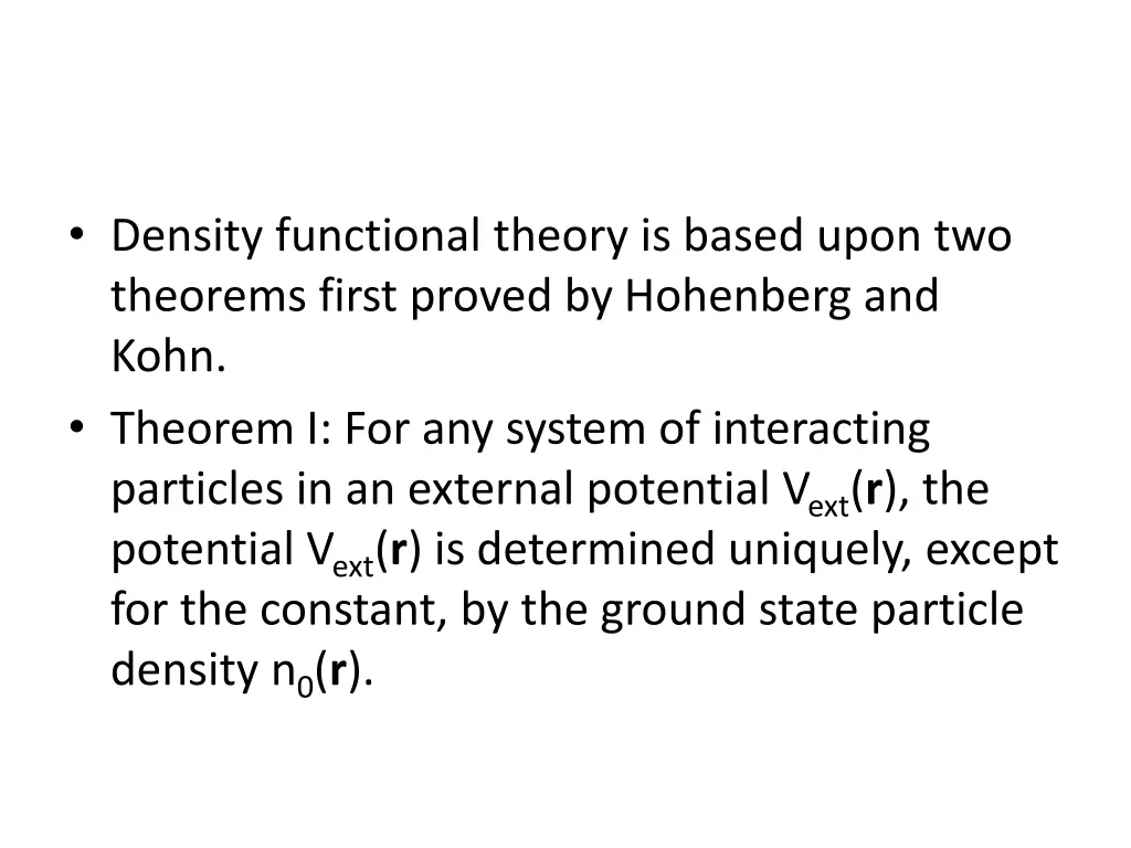 density functional theory is based upon