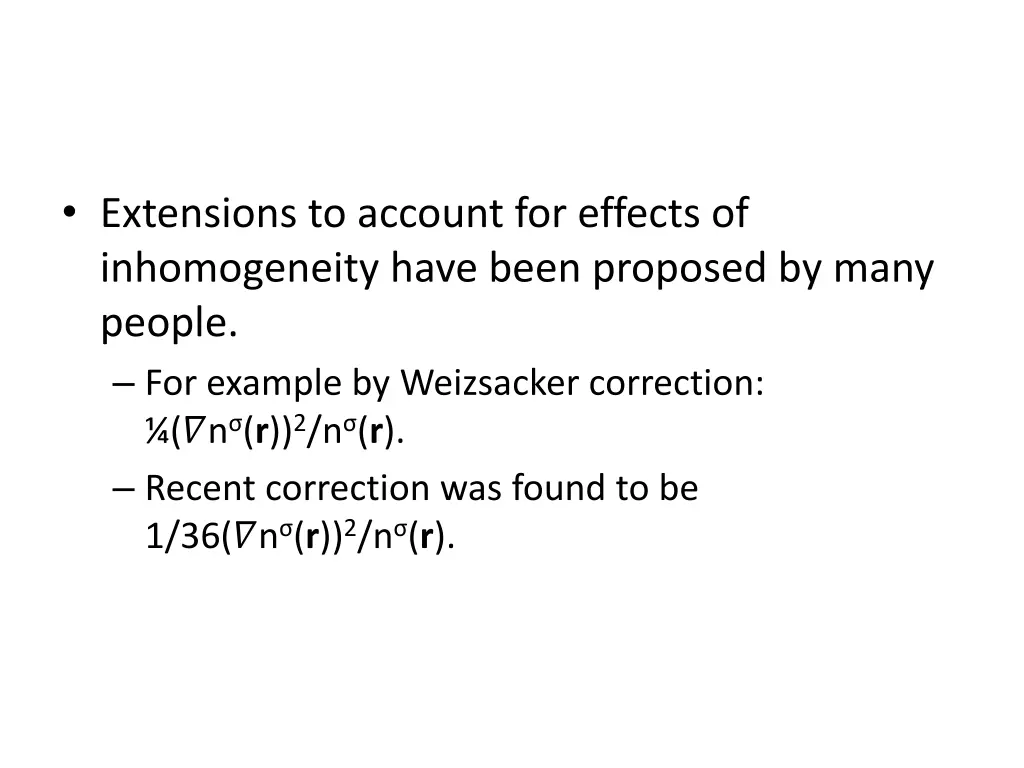 extensions to account for effects