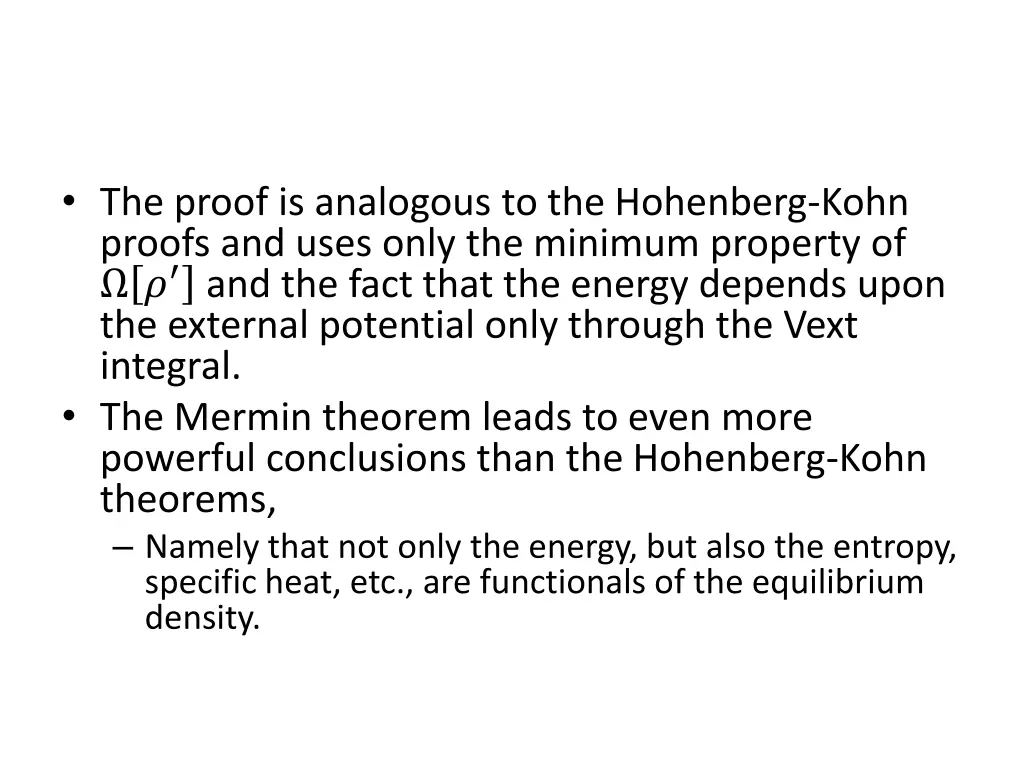 the proof is analogous to the hohenberg kohn