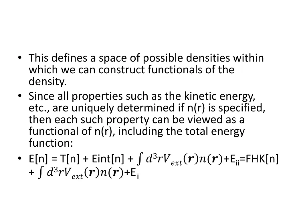 this defines a space of possible densities within