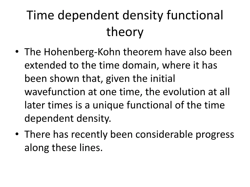 time dependent density functional theory