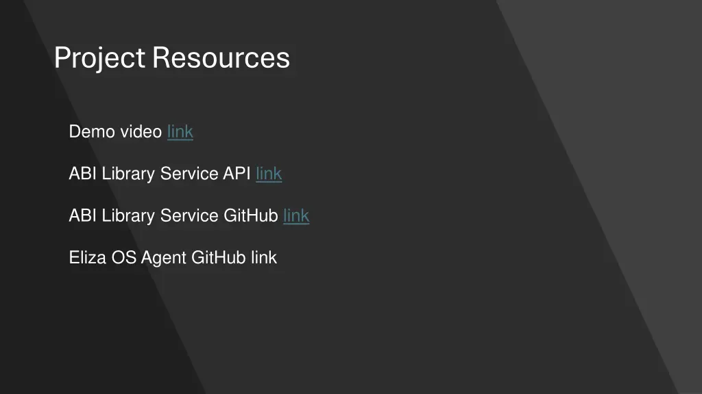 project resources