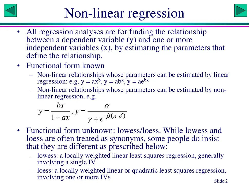 non linear regression 1