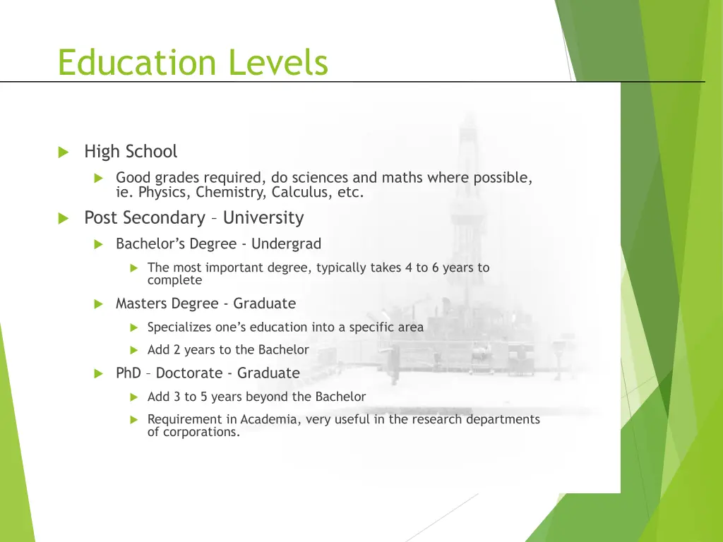 education levels