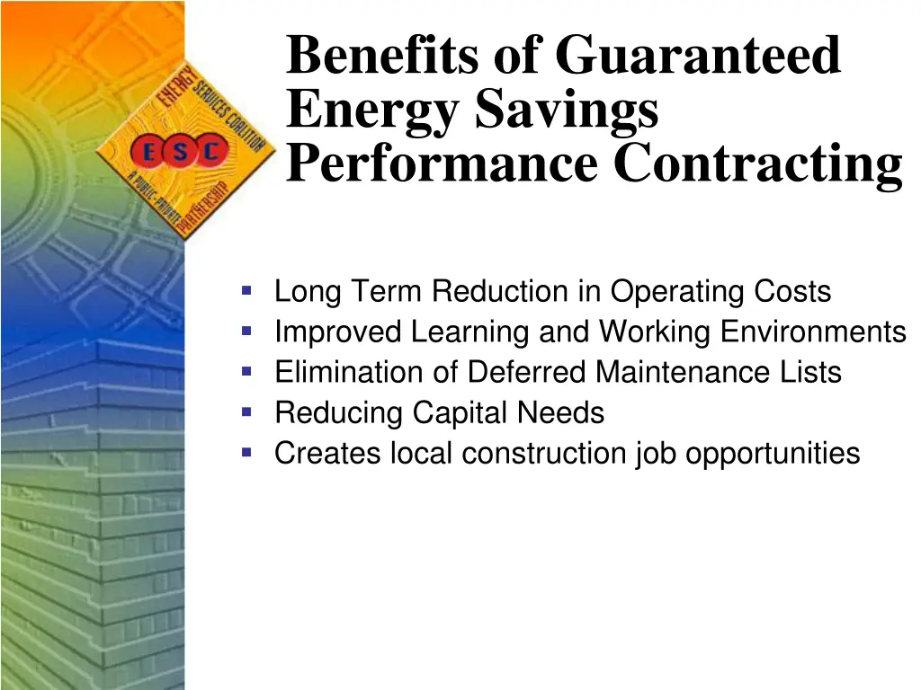 benefits of guaranteed energy savings performance