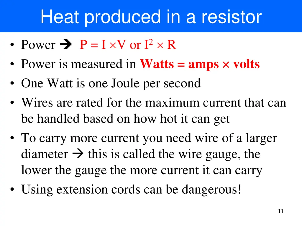 heat produced in a resistor 1