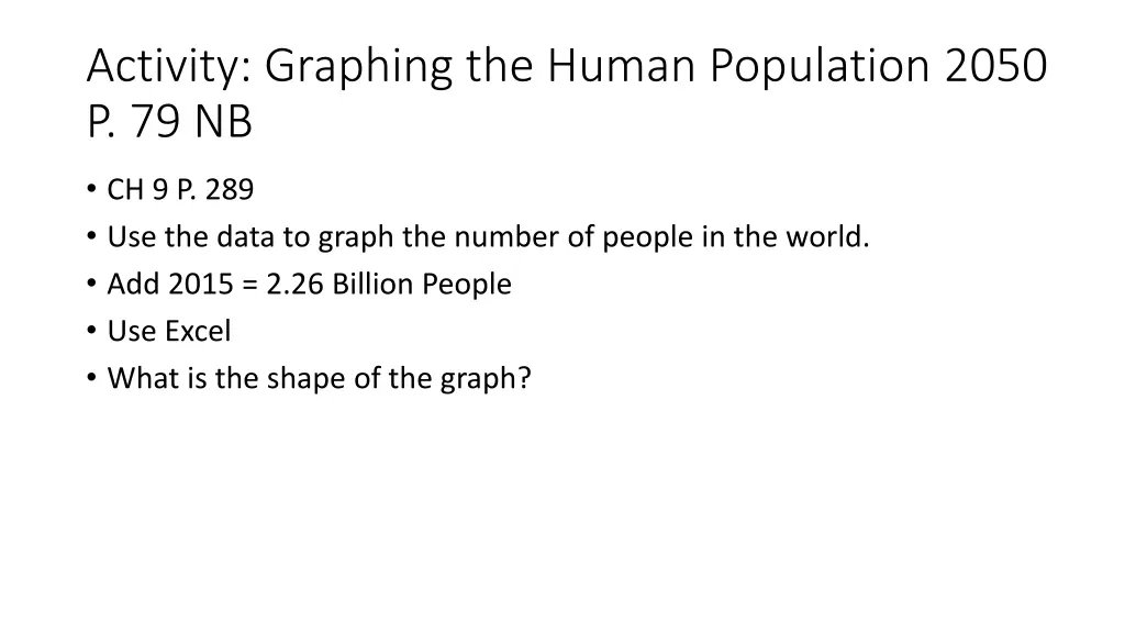 activity graphing the human population 2050