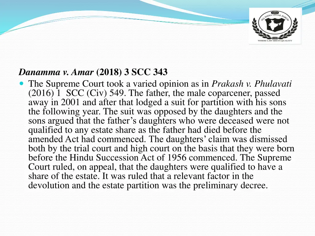 danamma v amar 2018 3 scc 343 the supreme court