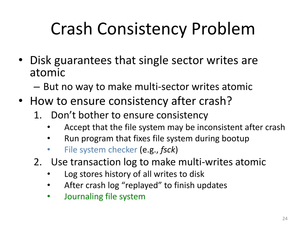 crash consistency problem
