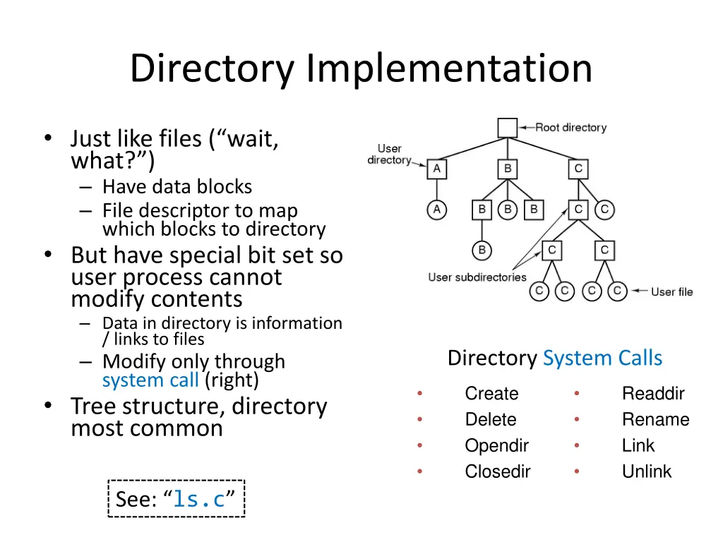 directory implementation