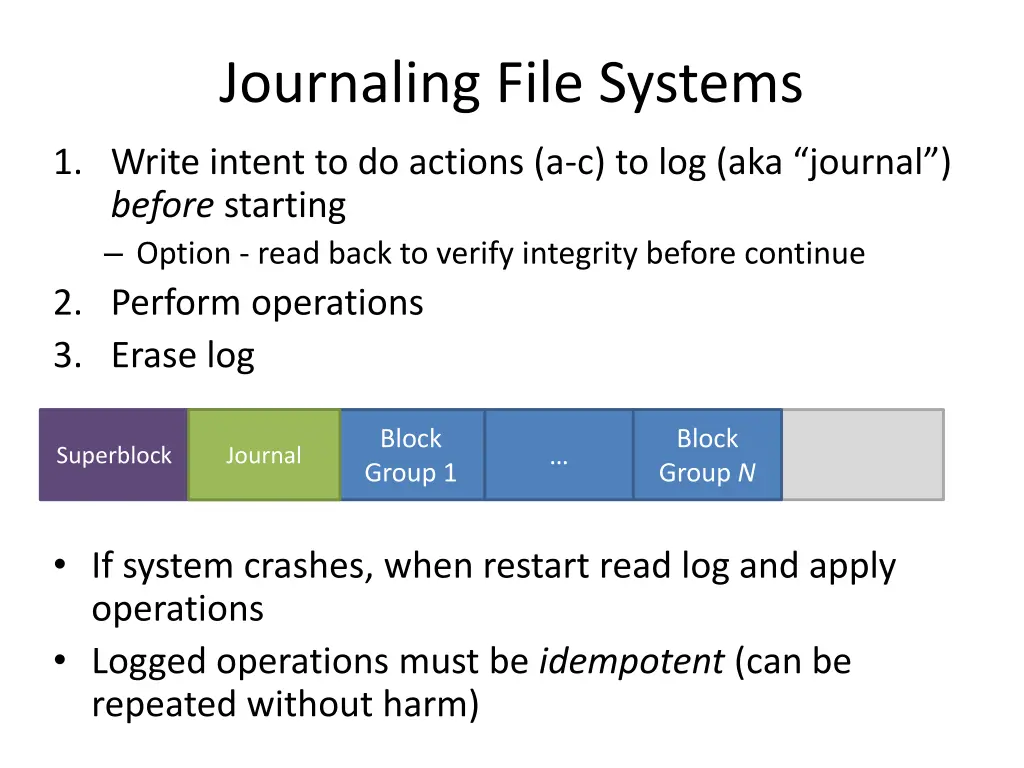 journaling file systems