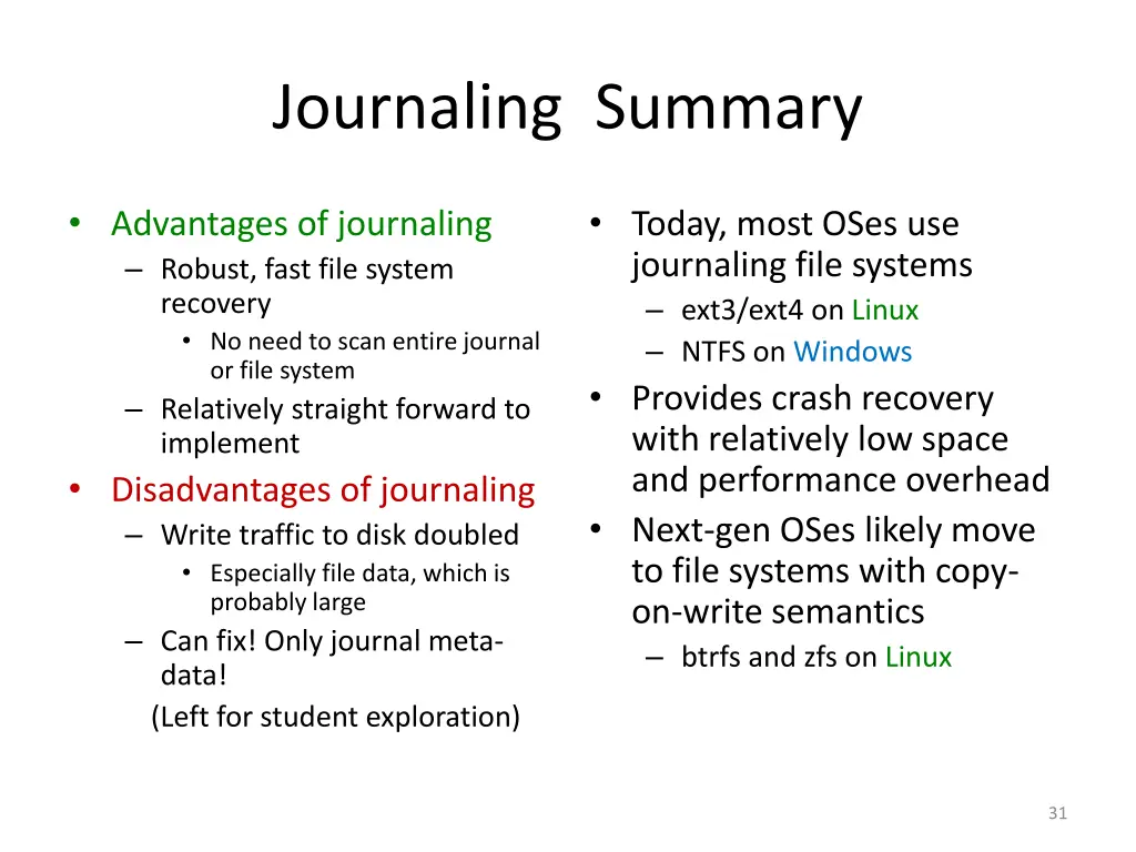 journaling summary