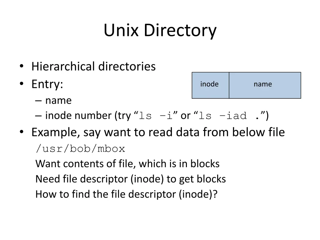 unix directory