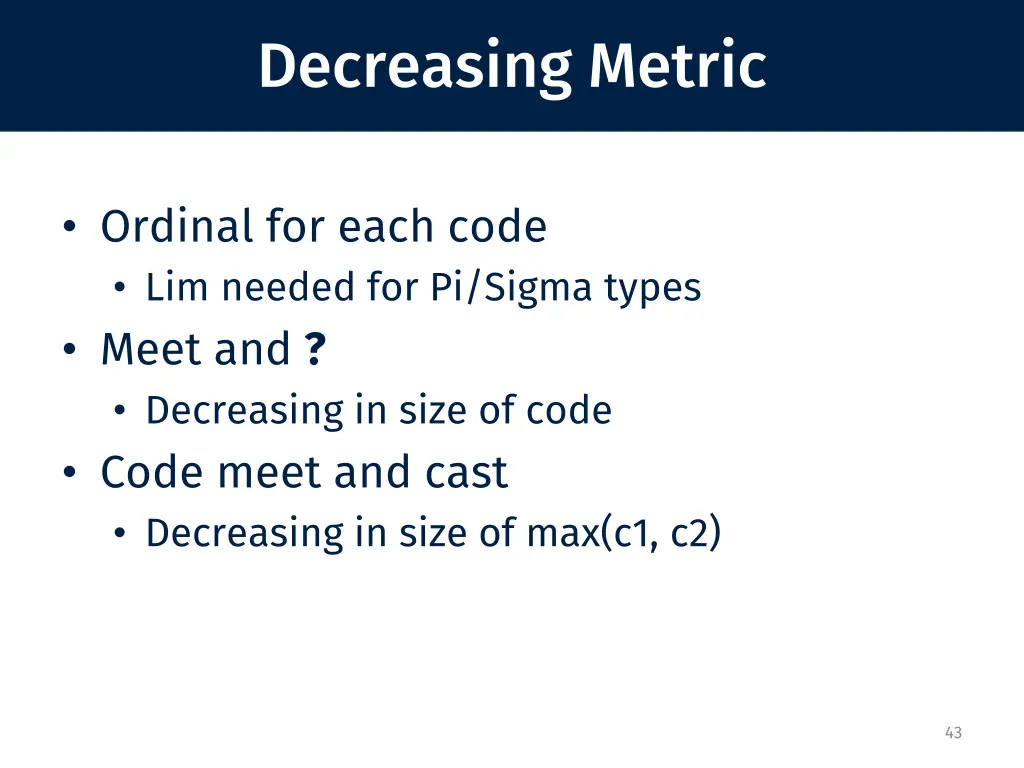 decreasing metric