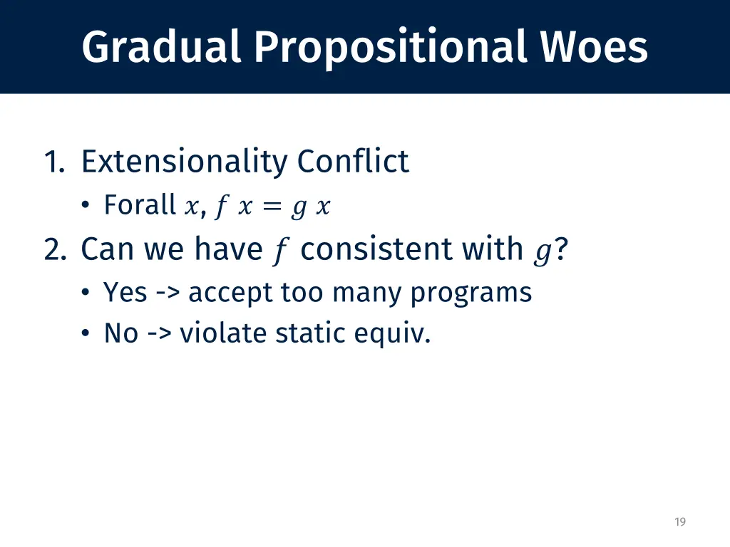 gradual propositional woes