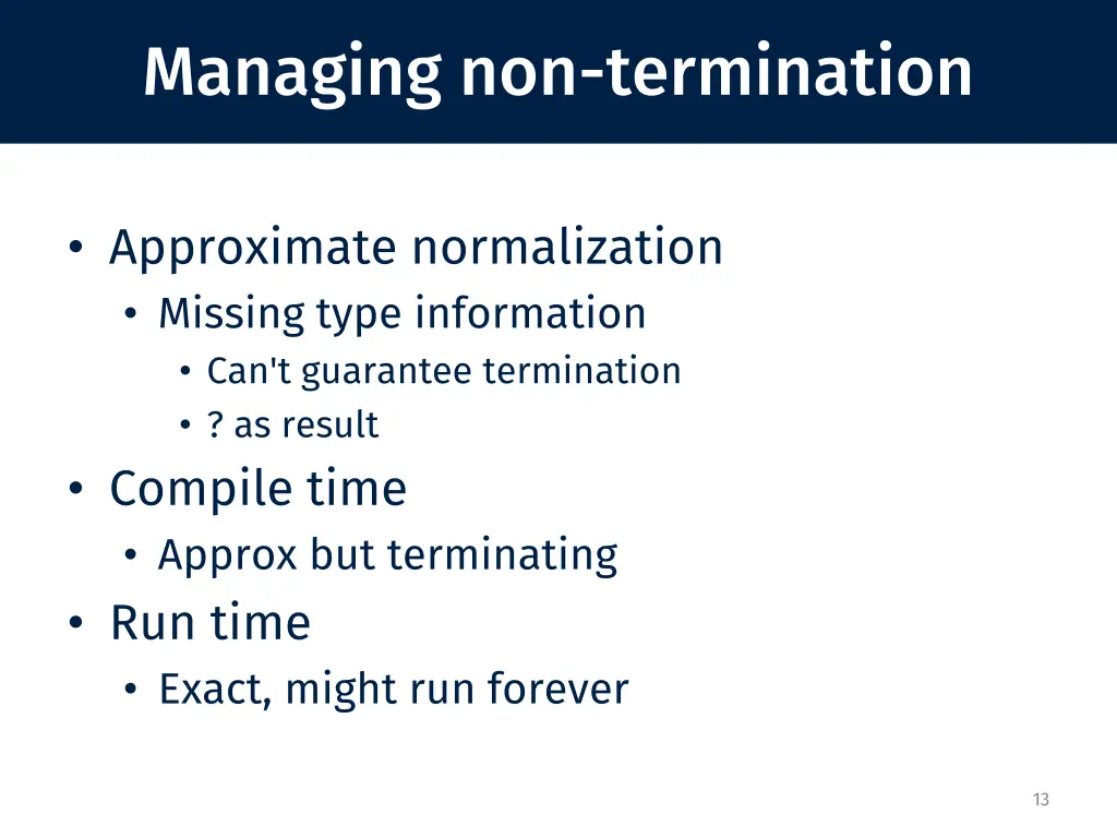 managing non termination