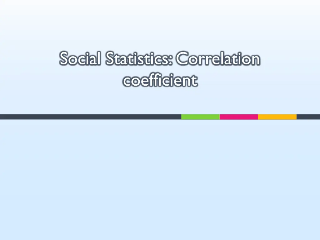 social statistics correlation coefficient
