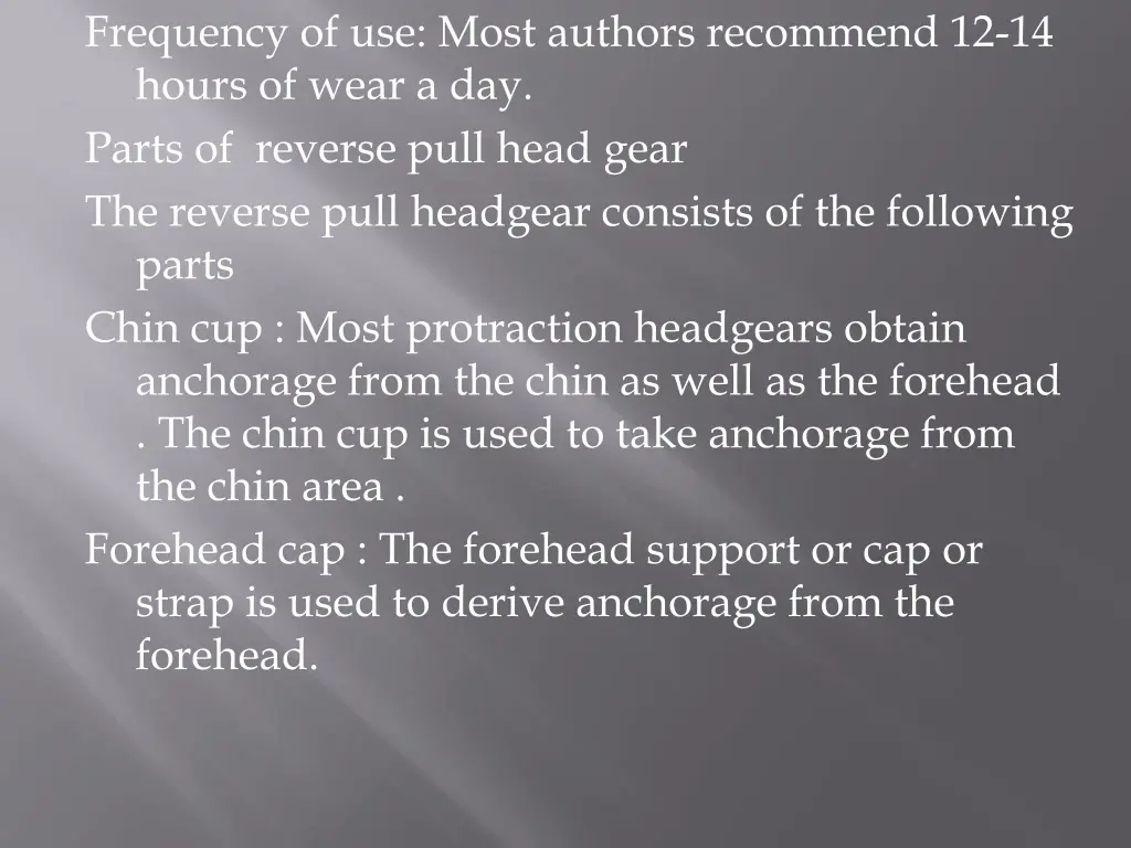 frequency of use most authors recommend