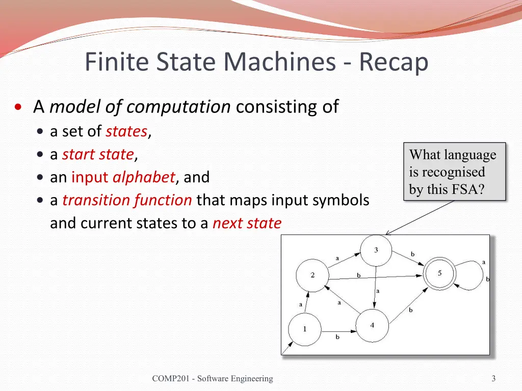finite state machines recap