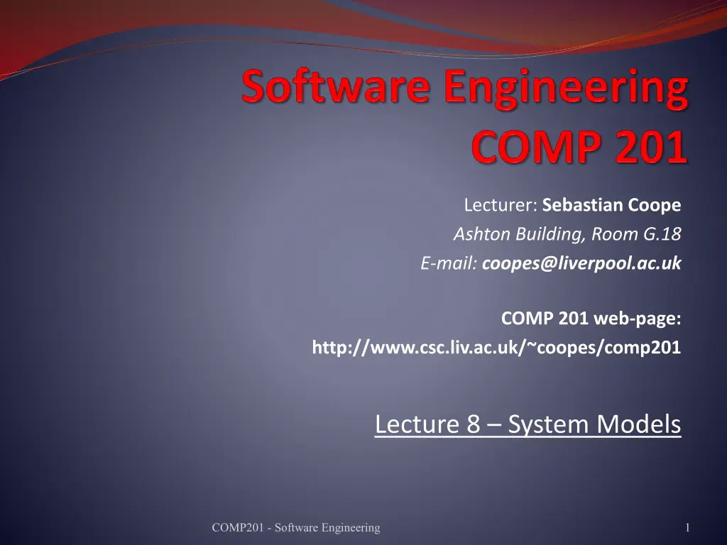 lecturer sebastian coope ashton building room