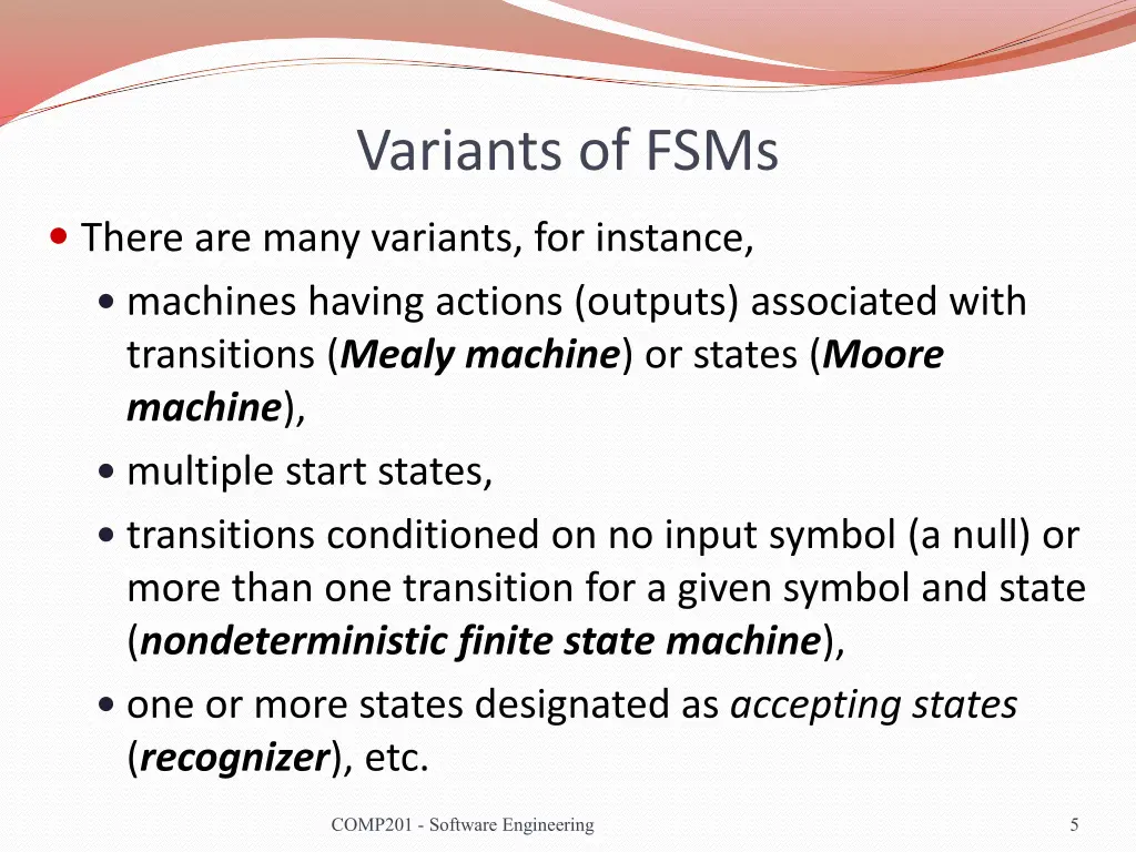 variants of fsms