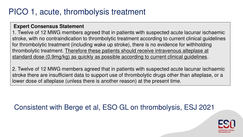 pico 1 acute thrombolysis treatment 1