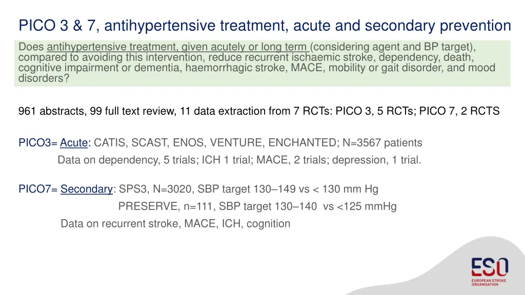 pico 3 7 antihypertensive treatment acute
