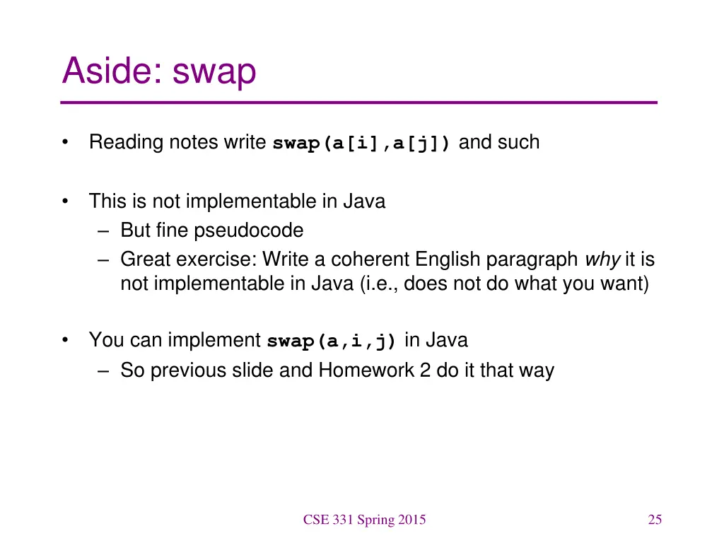 aside swap