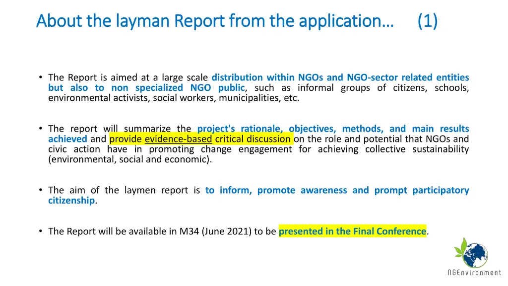 about the layman report from the application