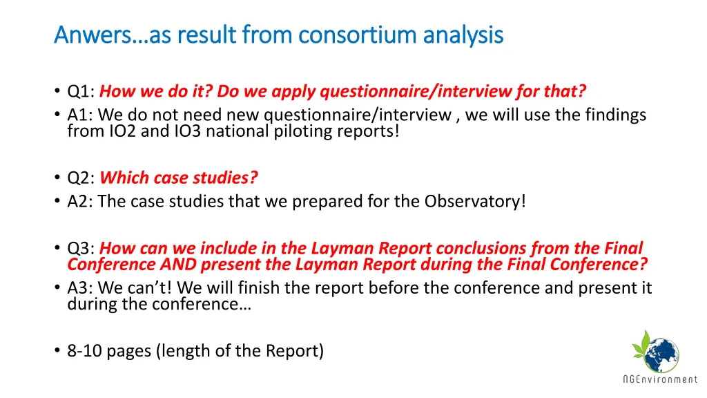 anwers anwers as result from consortium analysis