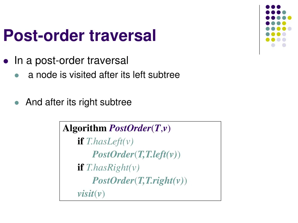 post order traversal