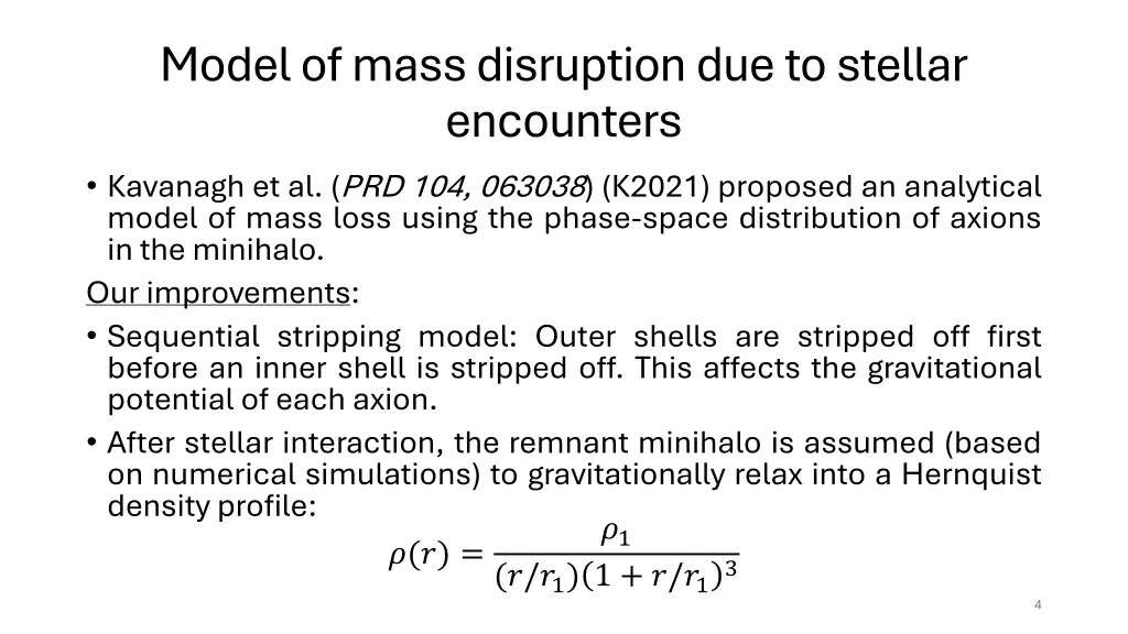 model of mass disruption due to stellar
