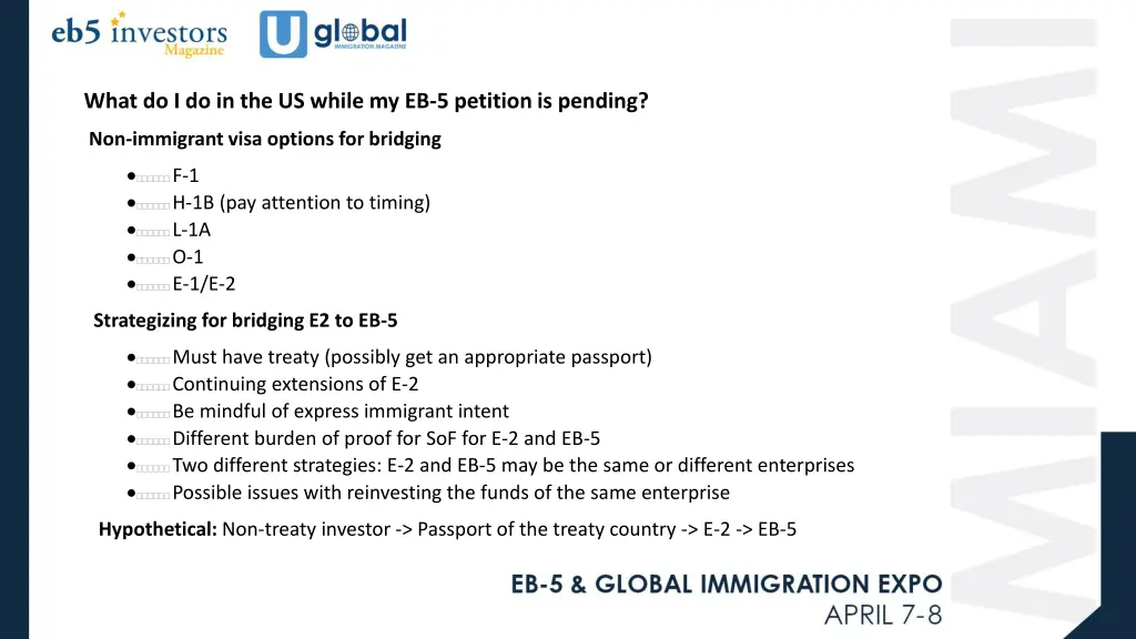 what do i do in the us while my eb 5 petition