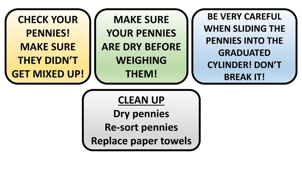 be very careful when sliding the pennies into