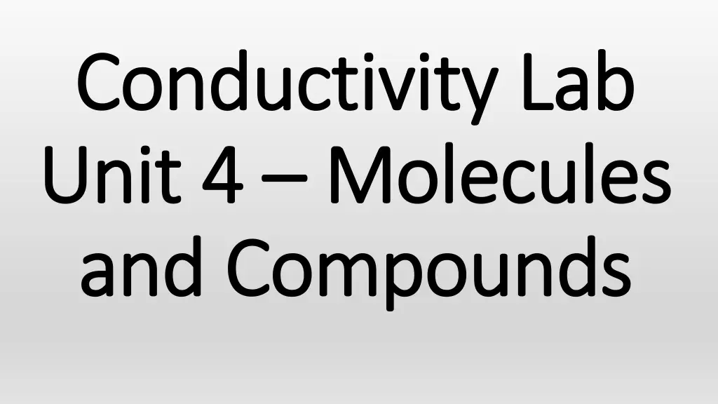 conductivity lab conductivity lab unit 4 unit