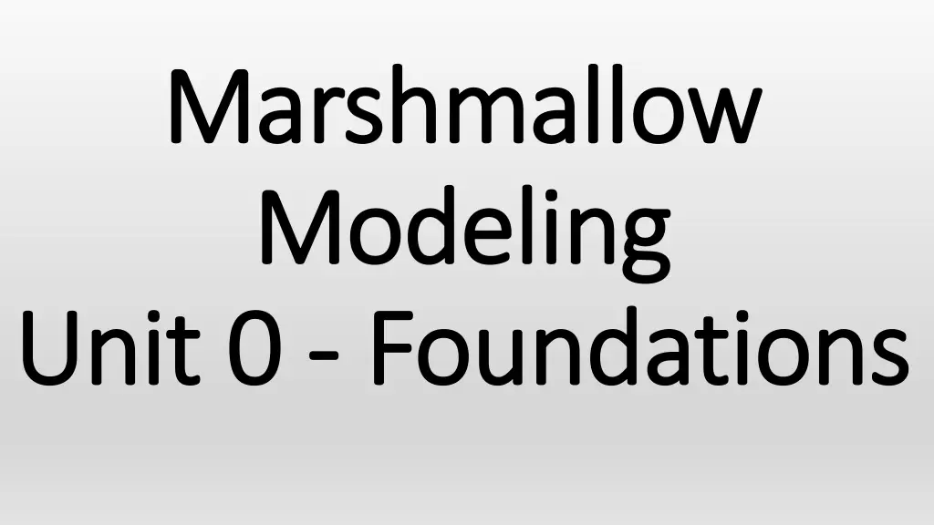 marshmallow marshmallow modeling modeling unit