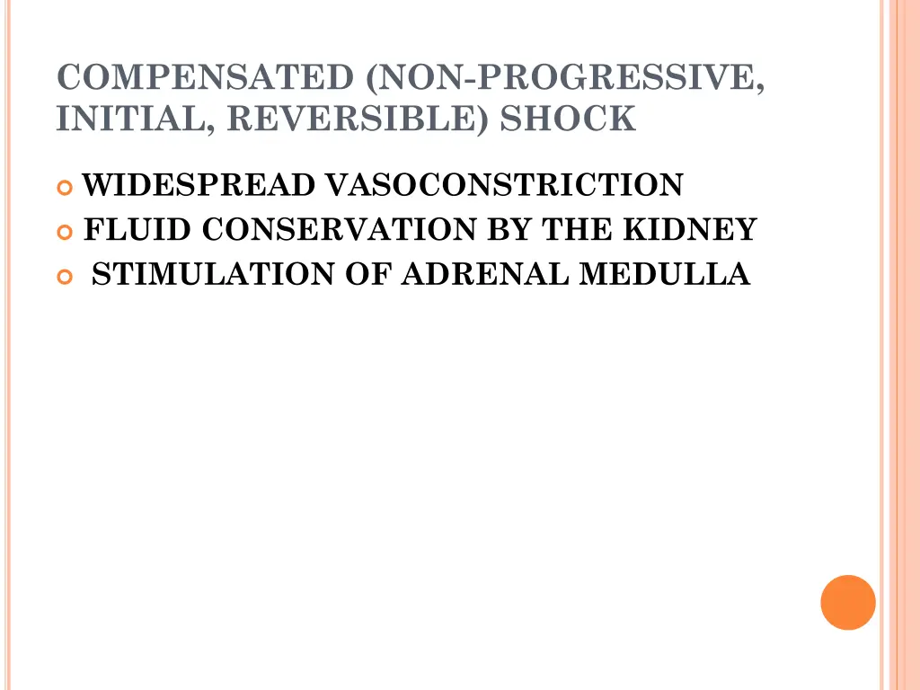 compensated non progressive initial reversible