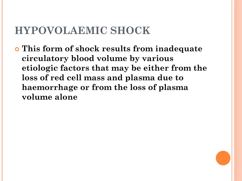 hypovolaemic shock